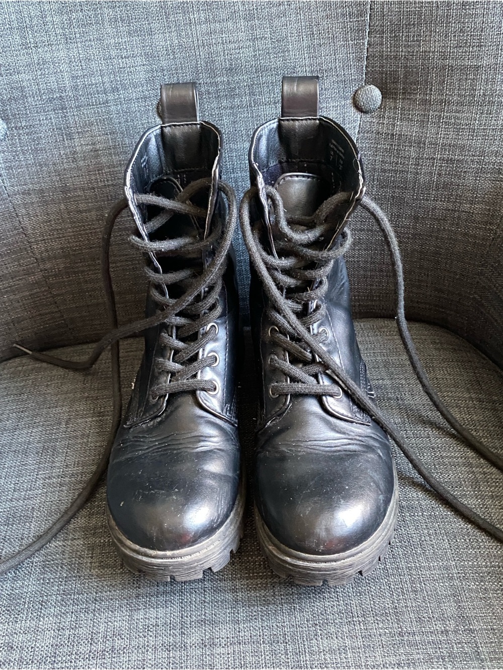 Women's Black Lace-Up Boots